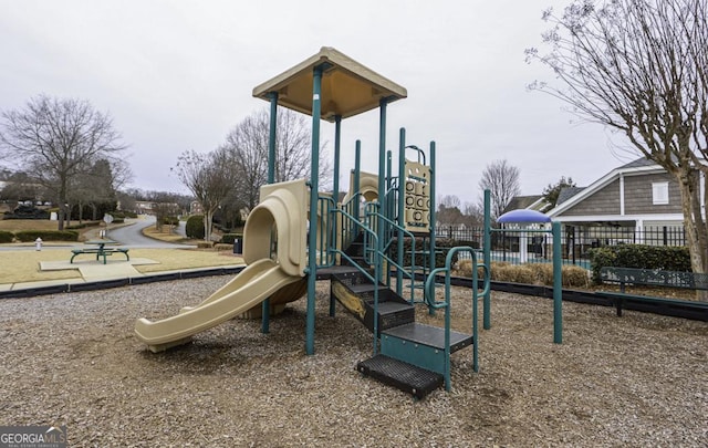 community playground with fence