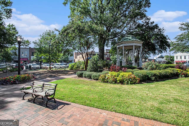 view of community featuring a yard