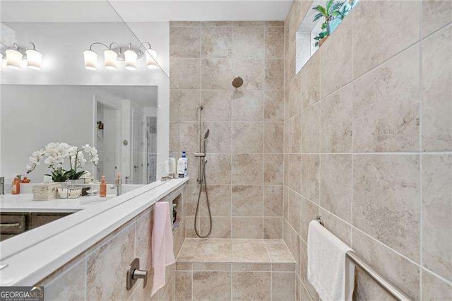 bathroom featuring a walk in shower