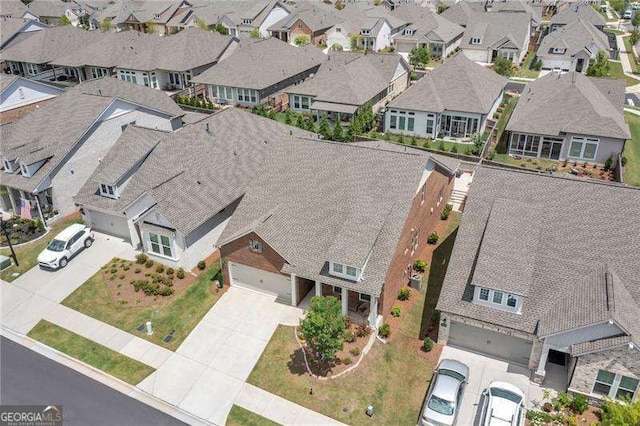 bird's eye view featuring a residential view