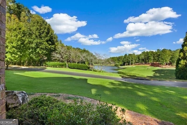 230 Hawks Lake Dr, Ball Ground, GA 30107 - view of community with a water view, view of golf course, and a yard