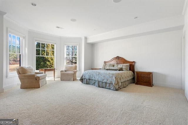 230 Hawks Lake Dr, Ball Ground, GA 30107 - bedroom with ornamental molding, carpet flooring, and multiple windows