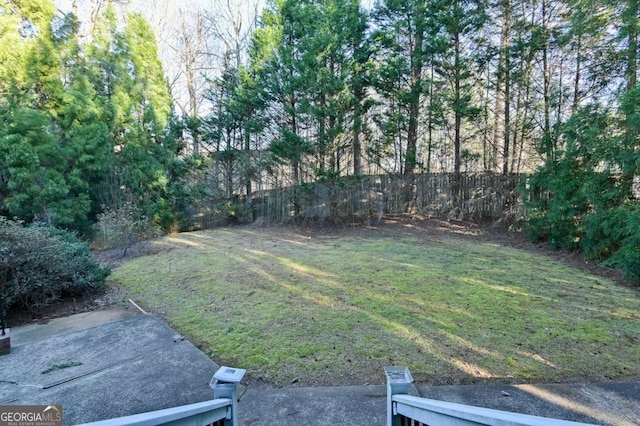 view of yard with fence