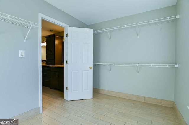 view of walk in closet