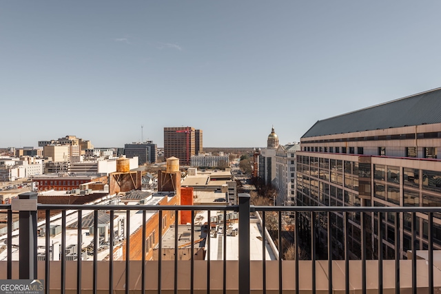 balcony with a city view