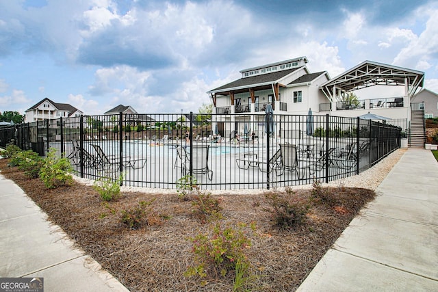 view of front of property with fence