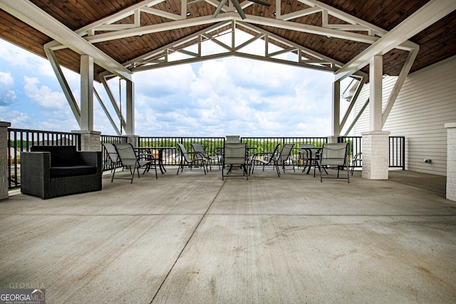 view of patio with a gazebo