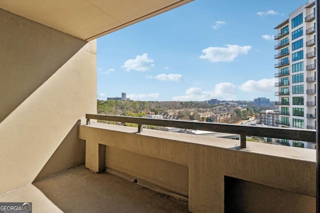 balcony featuring a city view