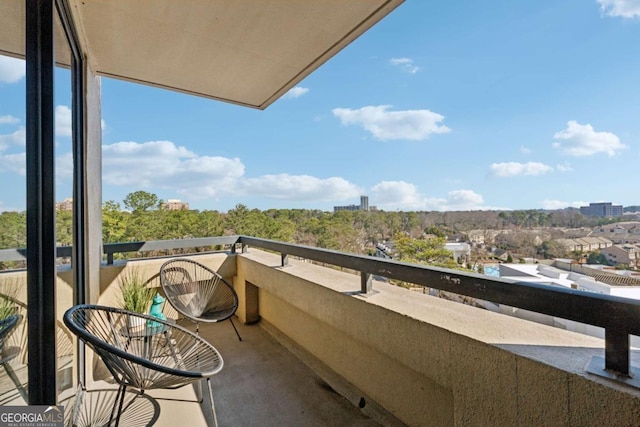 balcony with a view of city