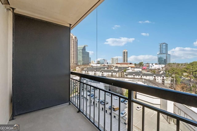 balcony with a city view