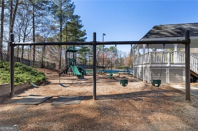 community playground featuring fence