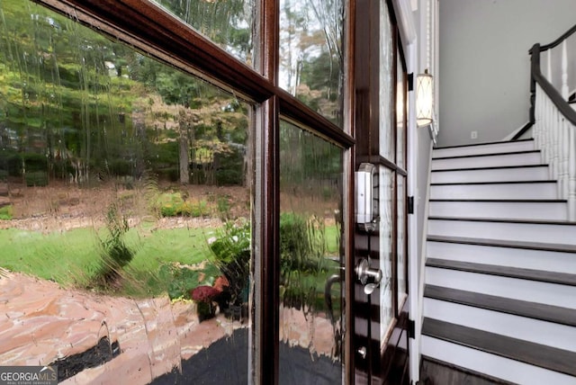 doorway featuring stairway
