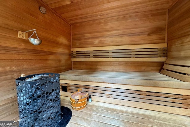 view of sauna