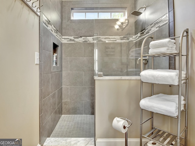 bathroom featuring a walk in shower