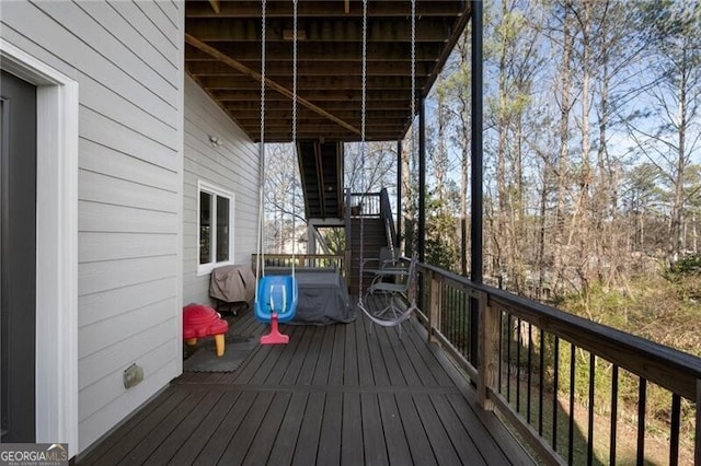 view of wooden deck