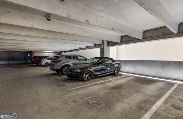 view of parking garage