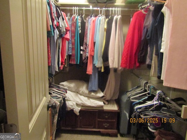 view of walk in closet