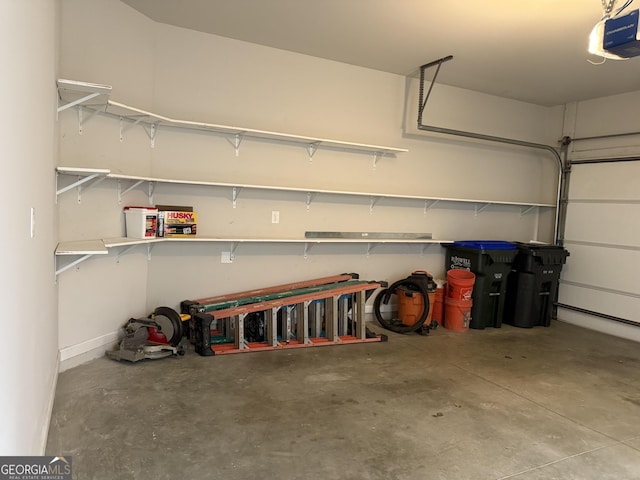 garage featuring a garage door opener