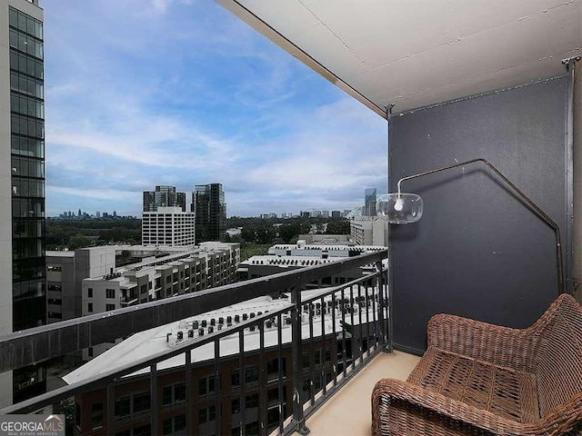 balcony with a view of city