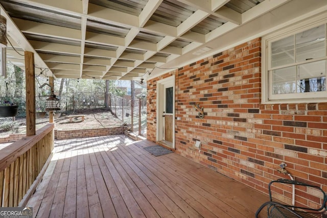 wooden deck with fence