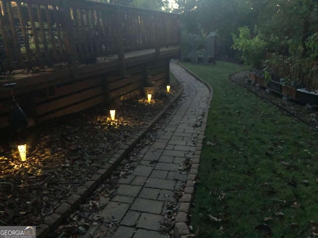 view of yard featuring fence