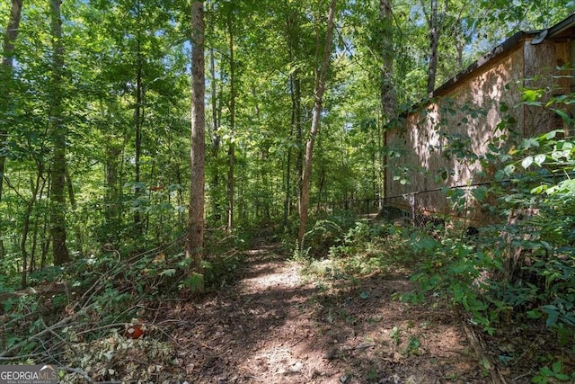 view of nature featuring a forest view