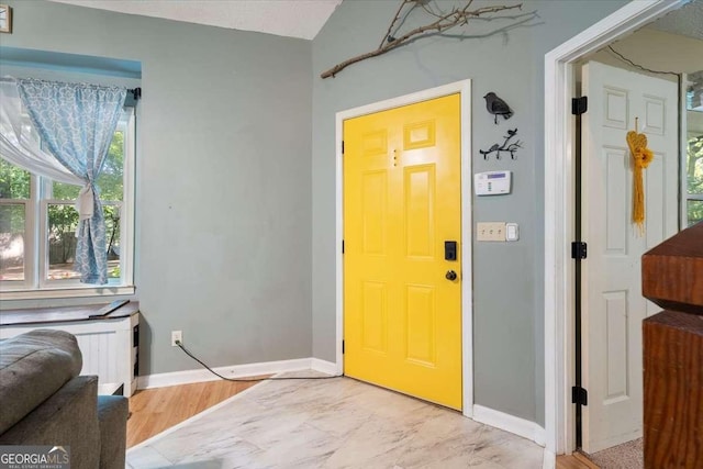 entryway with baseboards