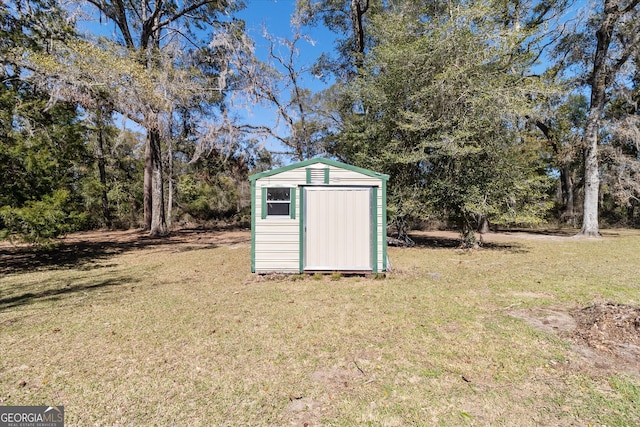 view of shed
