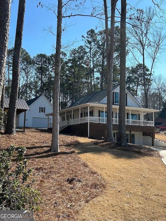 exterior space featuring covered porch