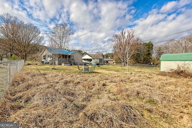 view of yard featuring fence