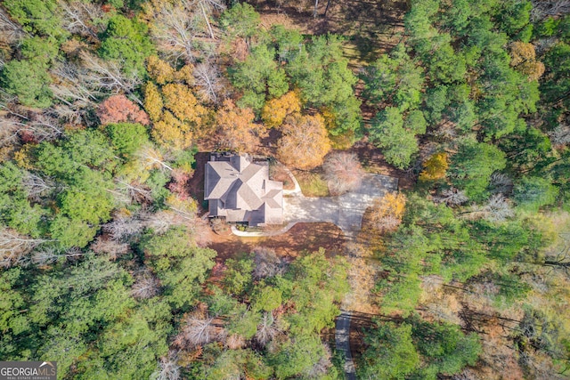 bird's eye view with a forest view