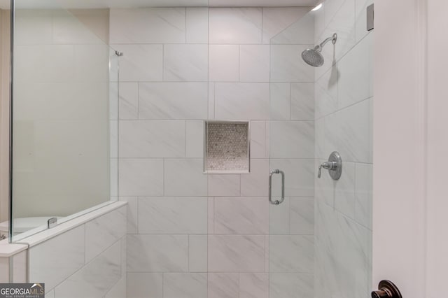 full bathroom featuring a shower stall