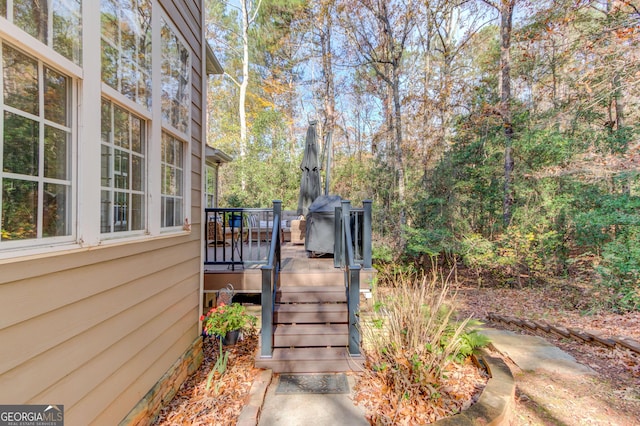 view of wooden deck