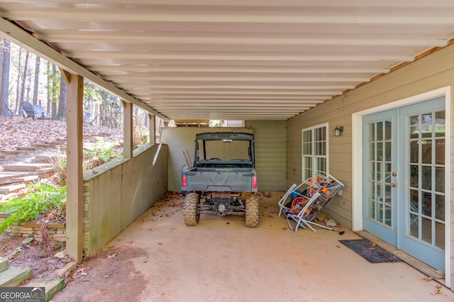 view of patio featuring french doors