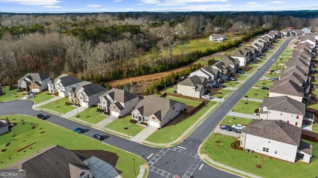 aerial view with a residential view