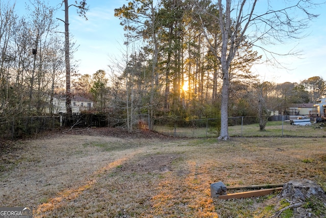 view of yard with fence