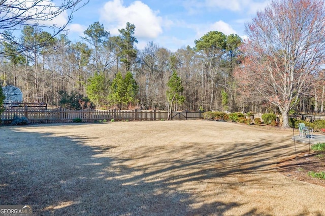 view of yard with fence