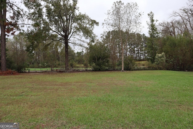 view of yard featuring fence