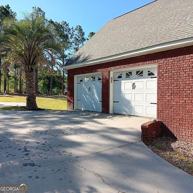 garage with driveway