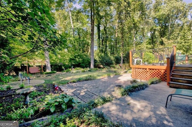 view of patio with a deck