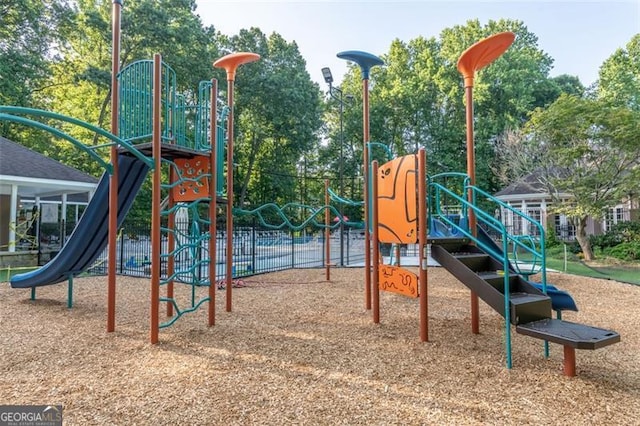 view of community jungle gym