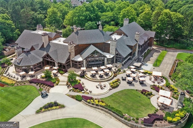 aerial view with a residential view