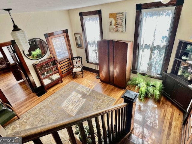 interior space with wood finished floors