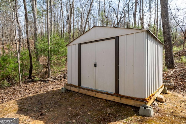 view of shed