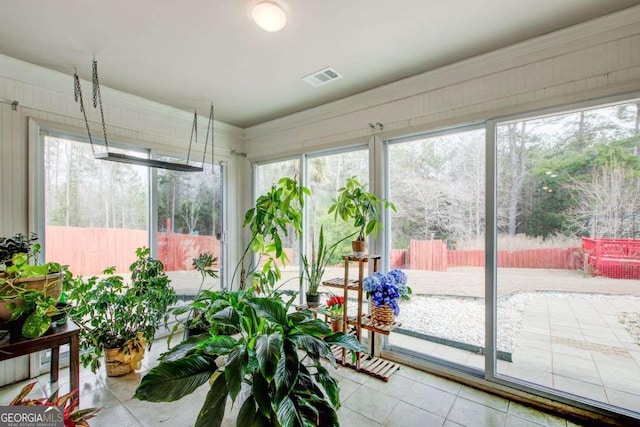 sunroom / solarium with visible vents