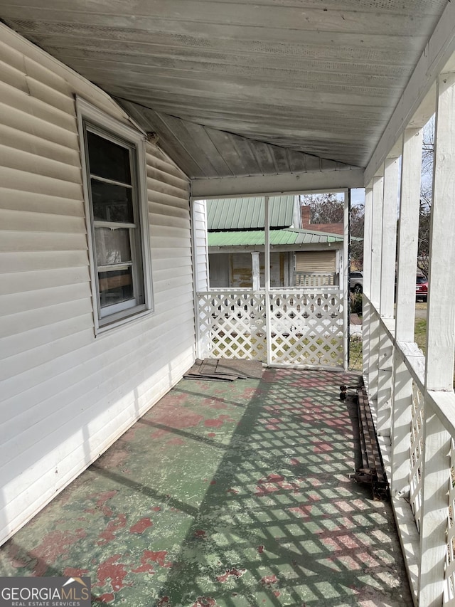 view of patio featuring covered porch