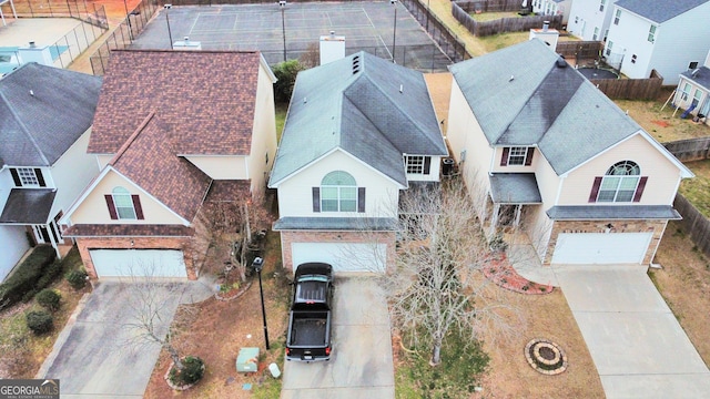 bird's eye view with a residential view