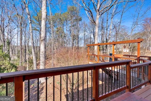 view of wooden deck