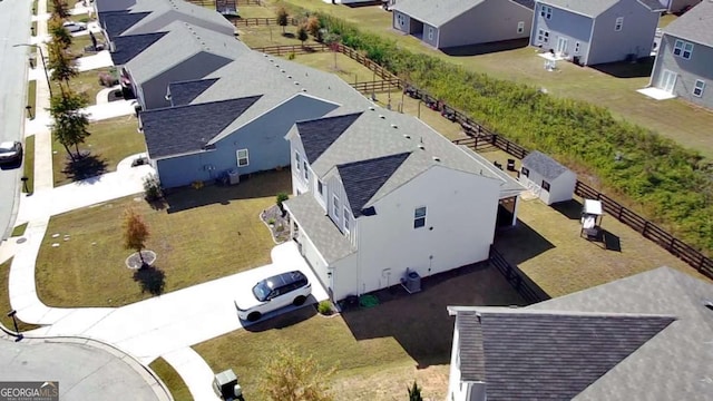 drone / aerial view with a residential view