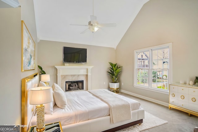 484 Martin St SE, Atlanta, GA 30312 - bedroom with baseboards, carpet floors, ornamental molding, and a fireplace